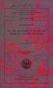 Bulletin 579. Reconnaissance of oil and gas fields in Wayne and McCreary Countries, Kentucky