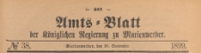 Amts-Blatt der Königlich Preussischen Regierung zu Marienwerder, 1899.09.20 nr 38