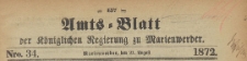 Amts-Blatt der Königlichen Regierung zu Marienwerder für das Jahr, 1872.08.21 nr 34