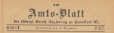 Amts-Blatt der Königlichen Preussischen Regierung zu Frankfurth an der Oder, 1907.12.18 nr 51