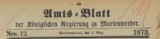 Amts-Blatt der Königlichen Regierung zu Marienwerder für das Jahr, 1873.03.19 nr 12