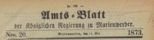 Amts-Blatt der Königlichen Regierung zu Marienwerder für das Jahr, 1873.05.14 nr 20