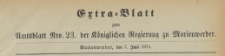 Extra=BeilageAmtsblatt Nro. 23 der K&ouml;niglichen Regierung zu Marienwerder f&uuml;r das Jahr, 1873.06.07