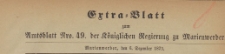 Extra=BeilageAmtsblatt Nro. 49 der Königlichen Regierung zu Marienwerder für das Jahr, 1873.12.06