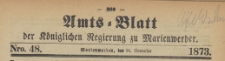 Amts-Blatt der Königlichen Regierung zu Marienwerder für das Jahr, 1873.11.26 nr 48