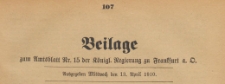Beilage zum AmtsBlatt der K&ouml;niglichen Regierung zu Frankfurth an Oder, 1910.04.13