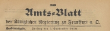 Amts-Blatt der K&ouml;niglichen Regierung zu Frankfurth an der Oder, 1910.09.09