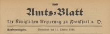 Amts-Blatt der K&ouml;niglichen Regierung zu Frankfurth an der Oder, 1910.10.15