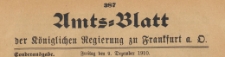 Amts-Blatt der K&ouml;niglichen Regierung zu Frankfurth an der Oder, 1910.12.09