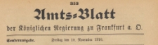 Amts-Blatt der K&ouml;niglichen Regierung zu Frankfurth an der Oder, 1910.11.18