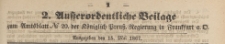 Ausserodentlische Beilage (2) zum Amtsblatt Nr 20. der Königlichen Preussischen Regierung zu Frankfurth an der Oder, 1867.05.15