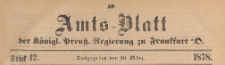Amts-Blatt der Königlichen Preussischen Regierung zu Frankfurth an der Oder, 1878.03.12 nr 20