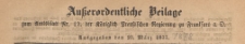 Ausserodentlische Beilage zum Amtsblatt Nr 12. der K&ouml;niglichen Preussischen Regierung zu Frankfurth an der Oder, 1877.03.20