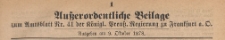 Ausserodentlische Beilage zum Amtsblatt Nr 41. der K&ouml;niglichen Preussischen Regierung zu Frankfurth an der Oder, 1878.10.09