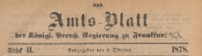 Amts-Blatt der Königlichen Preussischen Regierung zu Frankfurth an der Oder, 1878.10.09 nr 41