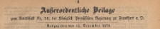 Ausserodentlische Beilage zum Amtsblatt Nr 50. der K&ouml;niglichen Preussischen Regierung zu Frankfurth an der Oder, 1878.12.11