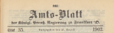 Amts-Blatt der K&ouml;niglichen Preussischen Regierung zu Frankfurth an der Oder, 1902.08.27 nr 35