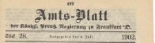 Amts-Blatt der K&ouml;niglichen Preussischen Regierung zu Frankfurth an der Oder, 1902.07.09 nr 28
