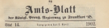 Amts-Blatt der K&ouml;niglichen Preussischen Regierung zu Frankfurth an der Oder, 1902.04.03 nr 14
