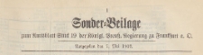 Sonder=Beilage zum Amtsblatt St&uuml;d19 der K&ouml;niglichen Preussischen Regierung zu Frankfurth an der Oder, 1902.05.07
