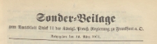 Sonder=Beilage zum Amtsblatt St&uuml;d 11 der K&ouml;niglichen Preussischen Regierung zu Frankfurth an der Oder, 1902.03.12