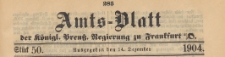 Amts-Blatt der K&ouml;niglichen Preussischen Regierung zu Frankfurth an der Oder, 1904.12.14 nr 50