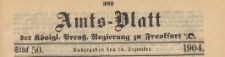 Amts-Blatt der Königlichen Preussischen Regierung zu Frankfurth an der Oder, 1904.12.14 nr 50