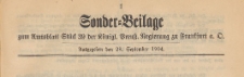 Sonder=Beilage zum Amtsblatt Stüd 39 der Königlichen Preussischen Regierung zu Frankfurth an der Oder, 1904.09.28