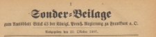 Sonder=Beilage zum Amtsblatt Stüd 43 der Königlichen Preussischen Regierung zu Frankfurth an der Oder, 1904.10.23