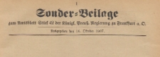 Sonder=Beilage zum Amtsblatt St&uuml;d 42 der K&ouml;niglichen Preussischen Regierung zu Frankfurth an der Oder, 1904.10.16