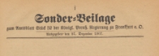 Sonder=Beilage zum Amtsblatt St&uuml;d 52 der K&ouml;niglichen Preussischen Regierung zu Frankfurth an der Oder, 1904.12.27
