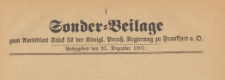 Sonder=Beilage zum Amtsblatt Stüd 52 der Königlichen Preussischen Regierung zu Frankfurth an der Oder, 1904.12.27
