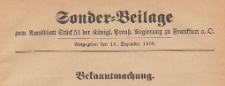 Sonder=Beilage zum Amtsblatt Stück 51 der Königlichen Preussischen Regierung zu Frankfurth an der Oder, 1908.12.16