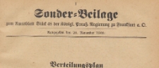Sonder=Beilage zum Amtsblatt St&uuml;ck 48 der K&ouml;niglichen Preussischen Regierung zu Frankfurth an der Oder, 1908.11.25