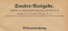 Sonder=Ausgabe. Amtsblatt der Königlichen Preussischen Regierung zu Frankfurth an der Oder, 1908.11.20 (nach Nr. 48)