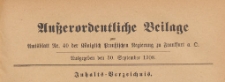 Ausserodentlische Beilage zum Amtsblatt Nr. 40 der Königlichen Preussischen Regierung zu Frankfurth an der Oder, 1908.09.30