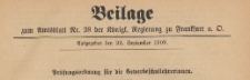 Beilage zum Amtsblatt Nr. 38 der Königlichen Regierung zu Frankfurth an der Oder, 1909.09.22
