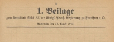 Beilage (1) zum Amtsblatt Nr. 33 der Königlichen Preussischen Regierung zu Frankfurth an der Oder, 1909.08.18