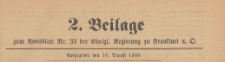 Beilage (2) zum Amtsblatt Nr. 33 der Königlichen Preussischen Regierung zu Frankfurth an der Oder, 1909.08.18