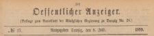 Oeffentlicher Anzeiger : Beilage zum Amts-blatt der Königlichen Regierung zu Danzig, 1899.07.08 nr 27