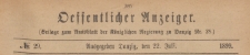 Oeffentlicher Anzeiger : Beilage zum Amts-blatt der Königlichen Regierung zu Danzig, 1899.07.22 nr 29