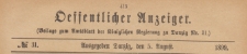 Oeffentlicher Anzeiger : Beilage zum Amts-blatt der Königlichen Regierung zu Danzig, 1899.08.05 nr 31