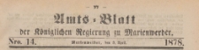 Amts-Blatt der Königlichen Regierung zu Marienwerder für das Jahr, 1878.04.03 nr 14