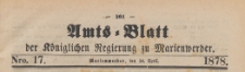 Amts-Blatt der Königlichen Regierung zu Marienwerder für das Jahr, 1878.04.24 nr 17