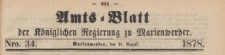 Amts-Blatt der Königlichen Regierung zu Marienwerder für das Jahr, 1878.08.21 nr 34