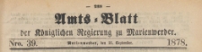 Amts-Blatt der Königlichen Regierung zu Marienwerder für das Jahr, 1878.09.25 nr 39