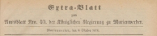 Extra=Blatt zum Amtsblatt Nro. 40 der Königlichen Regierung zu Marienwerder für das Jahr, 1878.10.02