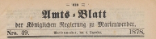 Amts-Blatt der Königlichen Regierung zu Marienwerder für das Jahr, 1878.12.04 nr 49