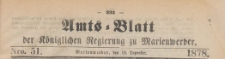 Amts-Blatt der Königlichen Regierung zu Marienwerder für das Jahr, 1878.12.18 nr 51