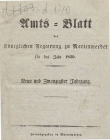 Amts-Blatt der Königlichen Regierung zu Marienwerder für das Jahr, 1839.04.26 nr 17